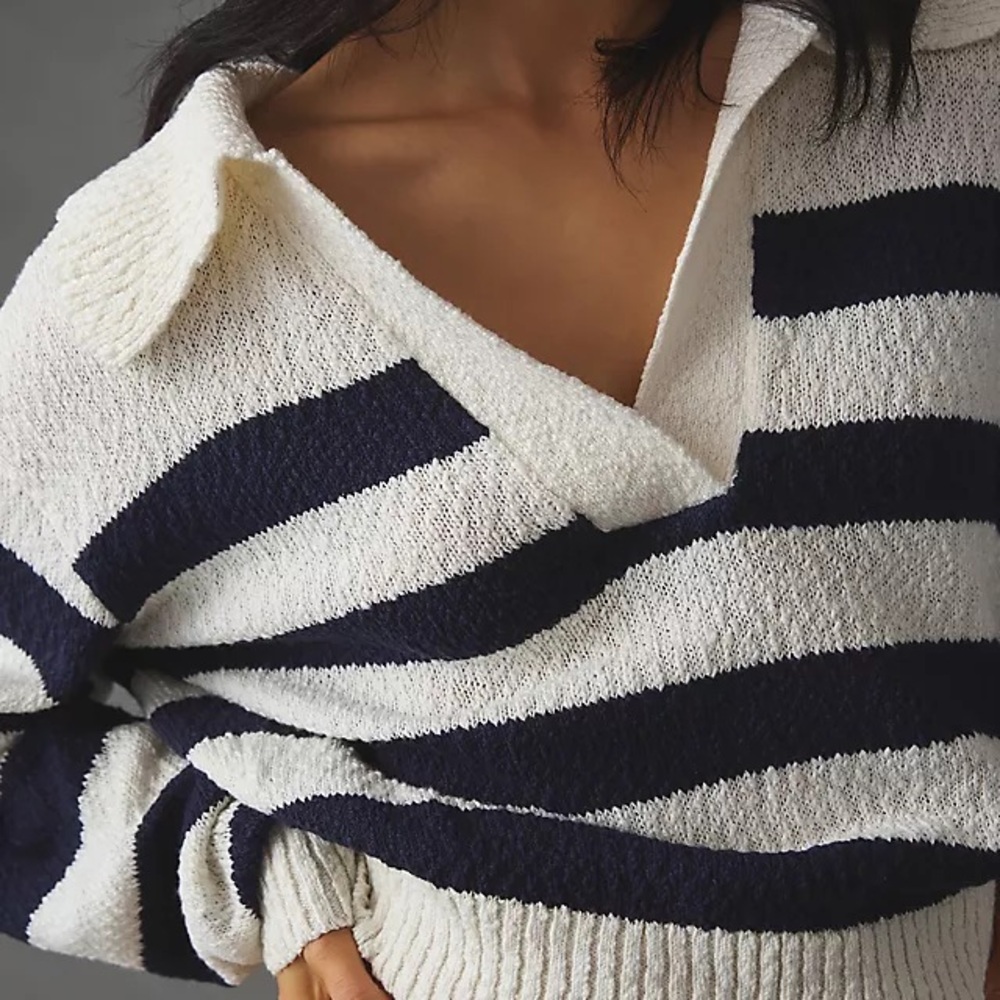 Maeve striped Navy and White Sweater
